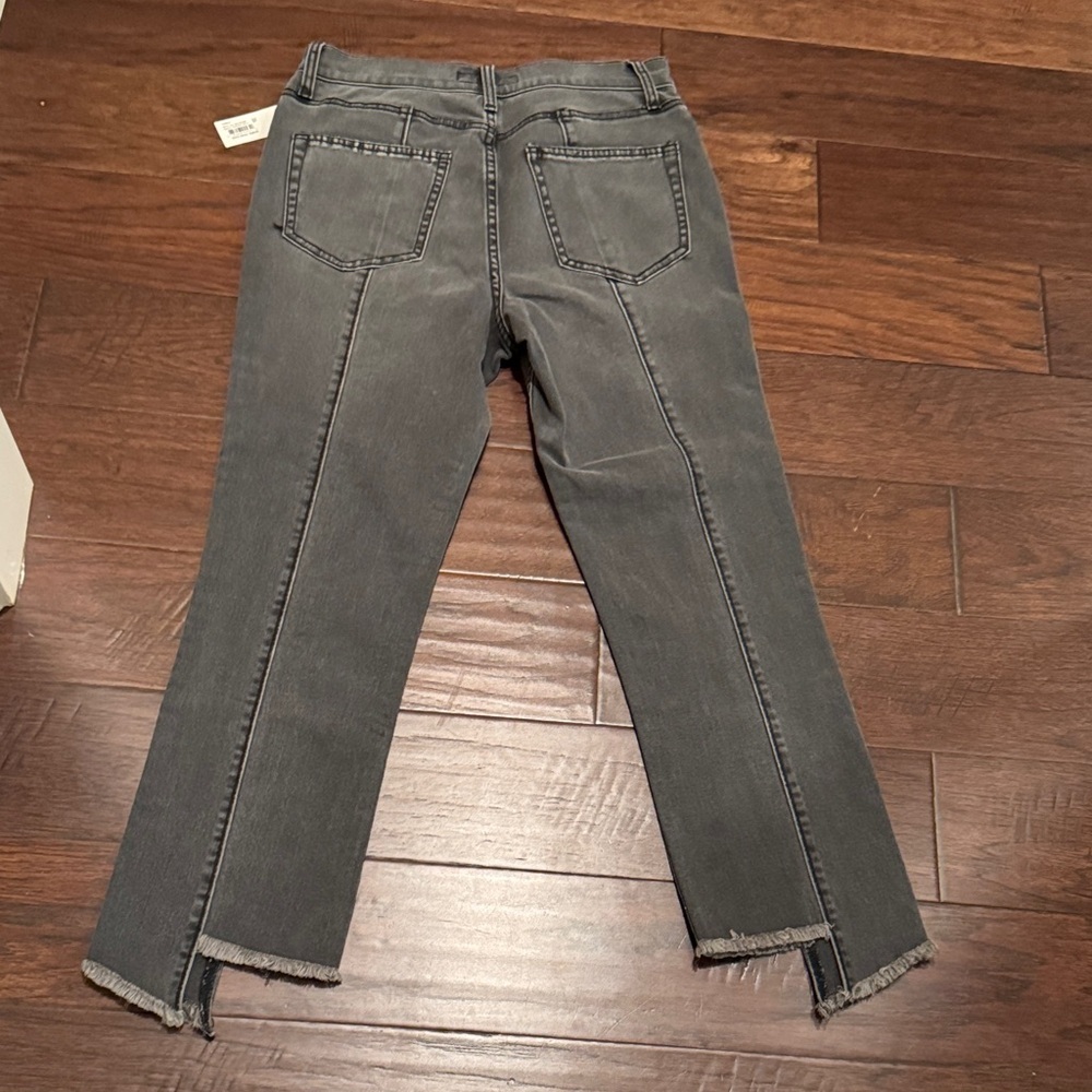 Joie Hazelle Distressed Asymmetric Jeans Washed Onyx NWT - Picture 5 of 5